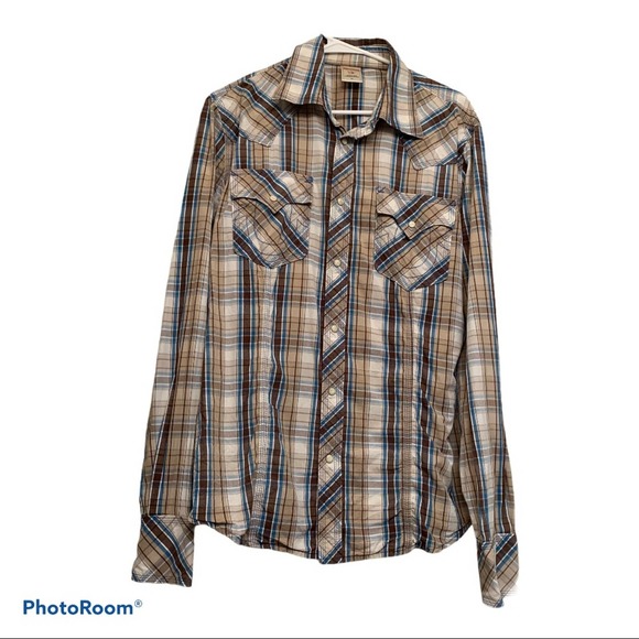 true religion plaid western shirt